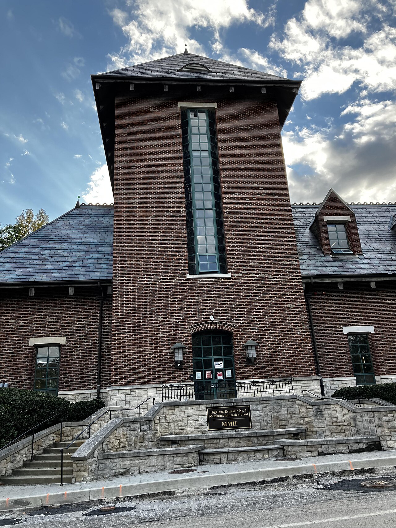 The Highland Park Reservoir No. 1 membrane filtration plant building in Pittsburgh, Pennsylvania
