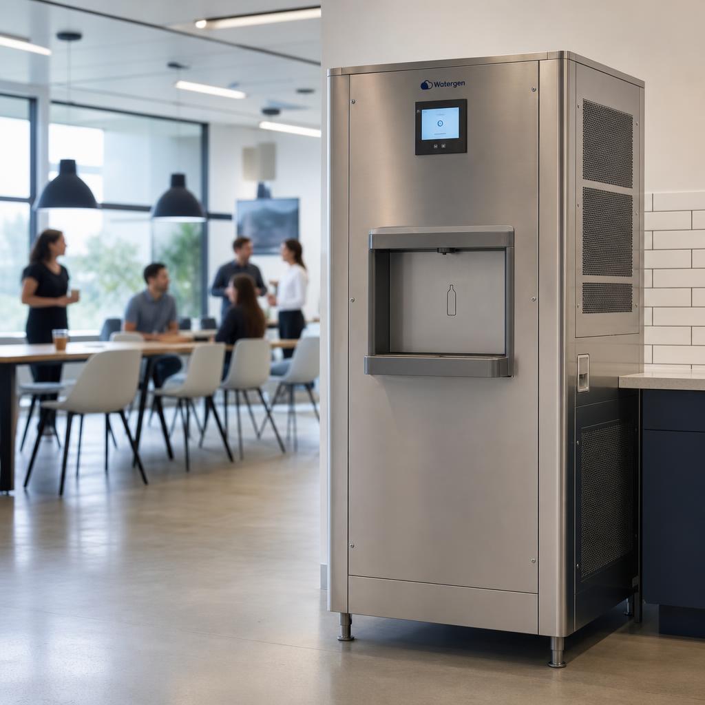 DewStand commercial atmospheric water generator in an office
