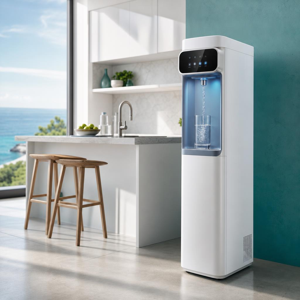 DewStand atmospheric water generator in a modern kitchen