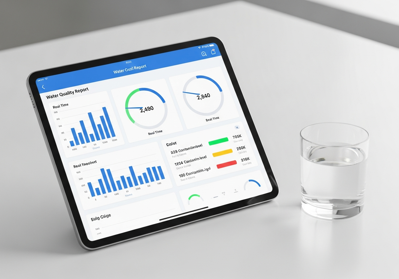 Water quality report dashboard mockup
